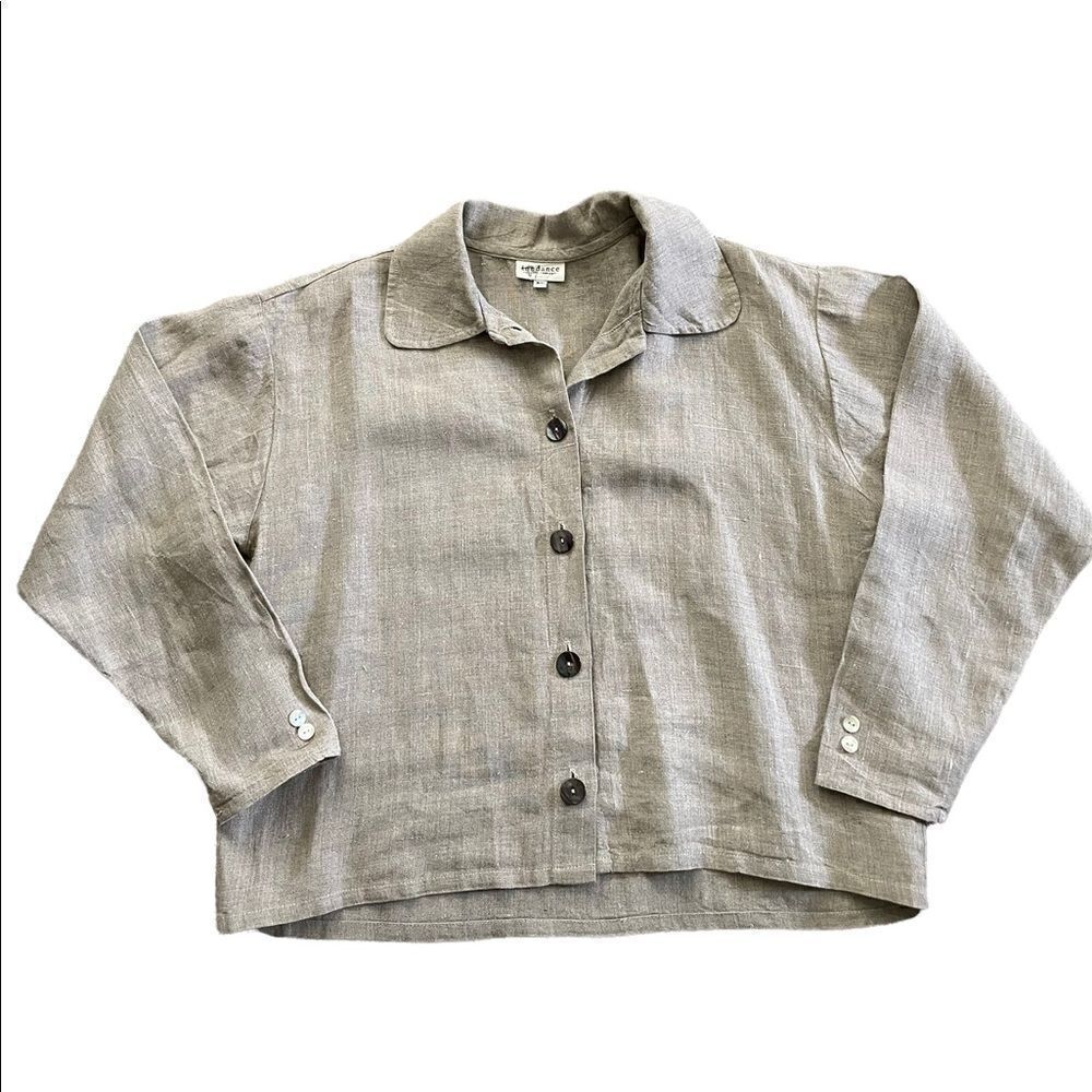 SUNDANCE woven long sleeve button down shirt Size XS Oversized Fit - Picture 2 of 6